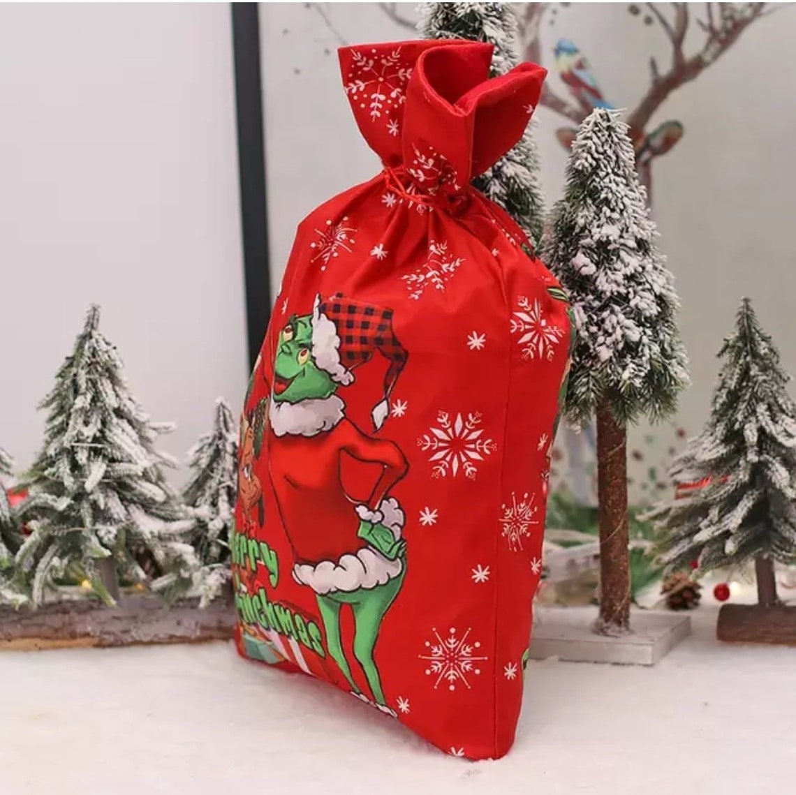 SANTA Grinch Sack Bags Unbelievably Soft Large Christmas Etsy