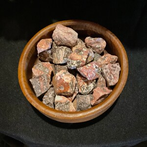 Leopardskin Jasper, Jaguar Stone, Rhydolite - Raw. Protection. Vitality and life force. Clarity and Insight. Stability. Root chakra