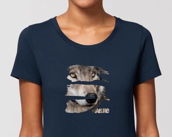 Women’s T-shirt with Wolf print, womens top, Women’s Graphic T Shirts, eco-friendly tshirts, Animal Printed T Shirts for Women