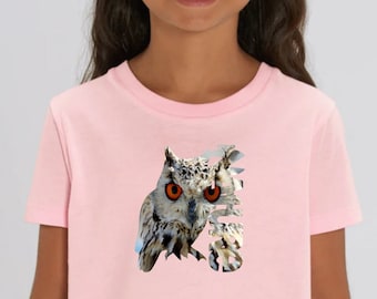 Owl TShirt Funny Graphic Shirt For Kids Youth, Cute Animal Tee, 3-14 years, kid sustainable clothing