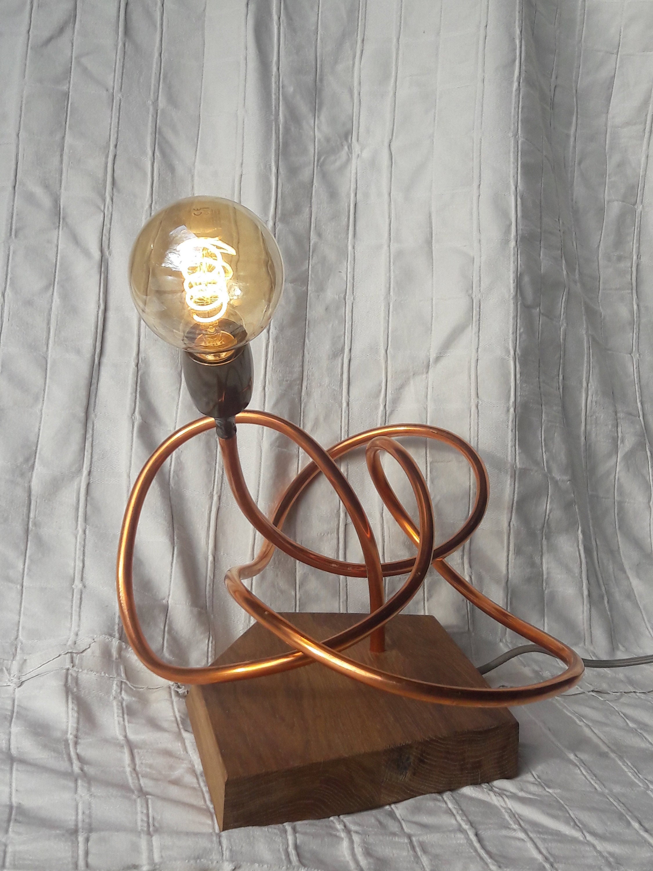 Lampe Bois et Cuivre