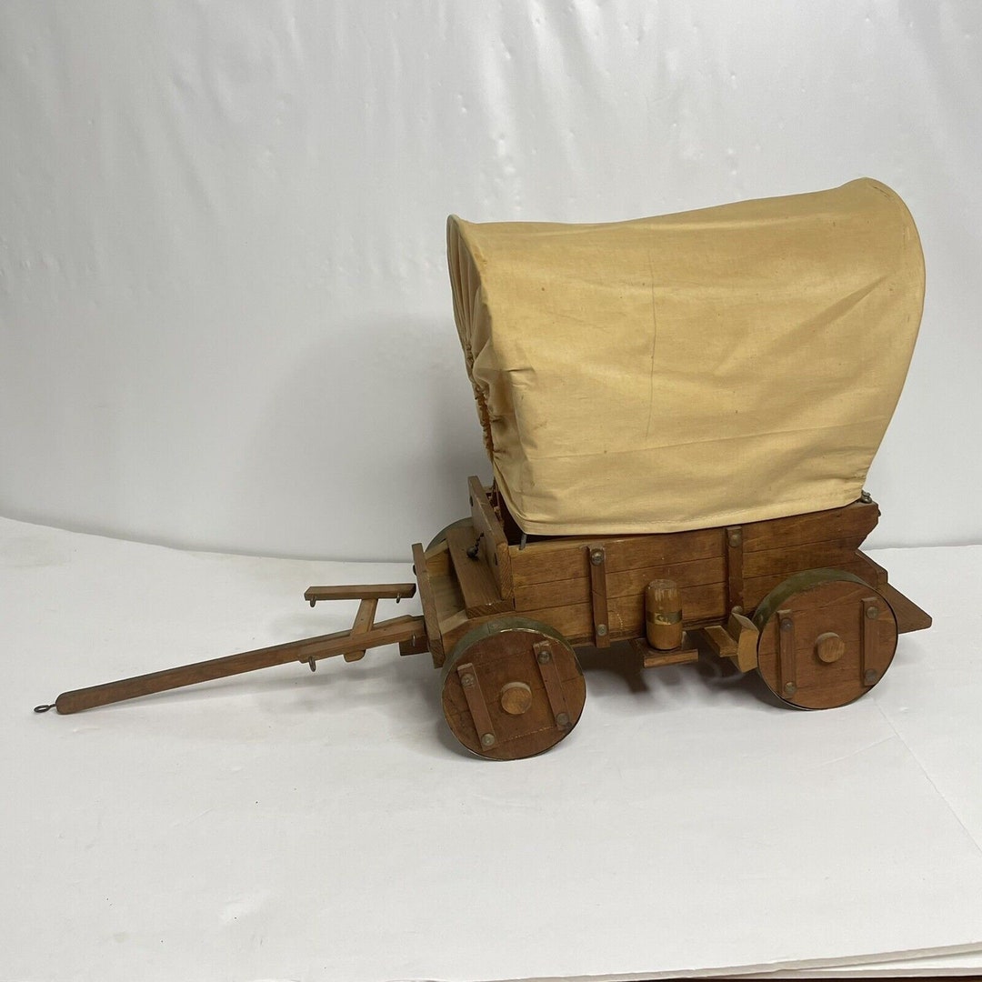 VINTAGE Handmade Covered Wooden Conestoga Pioneer Wagon Lamp - Etsy
