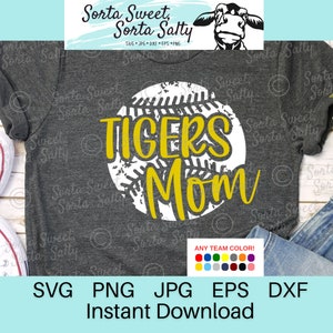 Tigers Baseball Mom svg | Tigers grunge weathered baseball mom SVG | Tigers Baseball Mom PNG | Tigers Mom PNG | svg png dxf eps jpg