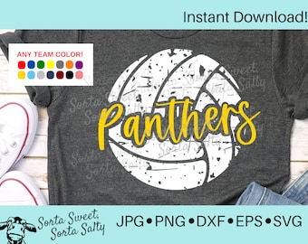 Panthers Volleyball SVG |  Panthers SVG | Panthers shirt |  Grunge | School Spirit | Cricut | Digital Download svg png dxf eps jpg