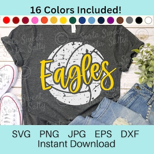 Eagles Volleyball SVG | Eagles SVG | Eagles shirt | Grunge | 16 Colors in PNG format | Cricut | Digital Download svg png dxf eps jpg