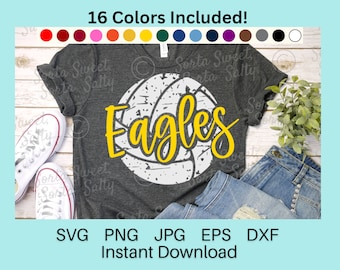 Eagles Volleyball SVG | Eagles SVG | Eagles shirt | Grunge | 16 Colors in PNG format | Cricut | Digital Download svg png dxf eps jpg