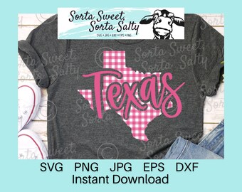 Texas Pink Plaid svg png | Texas png svg | Texas Sticker SVG | SVG | Texas cut file svg png dxf eps jpg shirt, Texas gift | Texas shirt