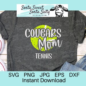 Cougars Tennis Mom SVG | Cougars Tennis SVG | Cougars Tennis PNG | Cougars Tennis Graphic svg png dxf eps jpg