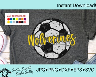 Wolverines fotboll SVG | Wolverines SVG | Wolverines lagtröja | Grunge | Skolanda | Cricut | Digital nedladdning svg png dxf eps jpg