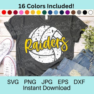 Raiders Volleyball SVG | Raiders Volleyball PNG | Raiders shirt | 16 Team Colors | Grunge Weathered | svg png dxf eps jpg