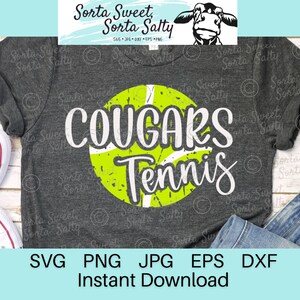 Cougars Tennis SVG | Cougars Tennis Shirt Graphic | Cougars Tennis PNG | Cougars Tennis weathered grunge svg png dxf eps jpg