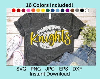 Knights Football SVG | Knights PNG SVG | Grunge Weathered | Team Coach Parent Shirt Art | Cricut Digital Download svg png dxf eps jpg