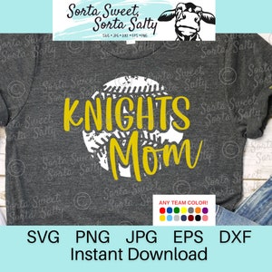 Knights Baseball Mom svg | Knights Baseball Mom grunge weathered SVG PNG | Knights Mom PNG | svg png dxf eps jpg
