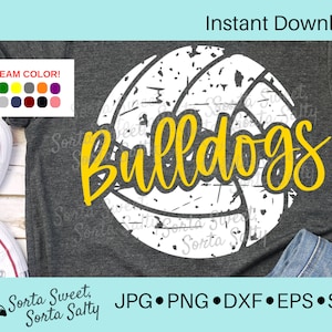 Bulldogs Volleyball SVG |  Bulldogs SVG | Bulldogs shirt |  Grunge | School Spirit | Cricut | Digital Download svg png dxf eps jpg