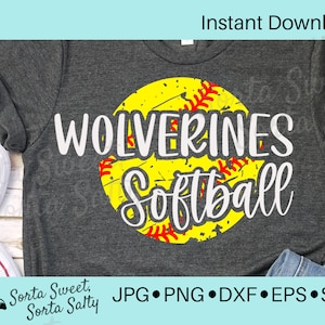 Wolverines Softball SVG |  Wolverines Softball Shirt Graphic | Wolverines Softball PNG | svg png dxf eps jpg