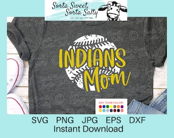 Indians Baseball Mom svg | Indians grunge weathered SVG | Indians Baseball Mom PNG | Indians Mom PNG | svg png dxf eps jpg