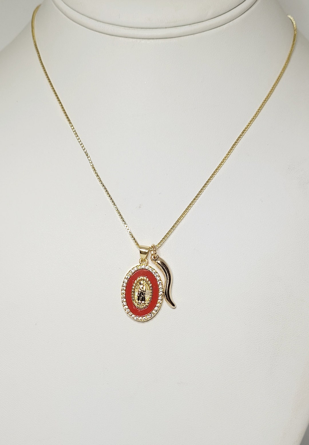 Italian Horn Blessed Mother Protection Etsy