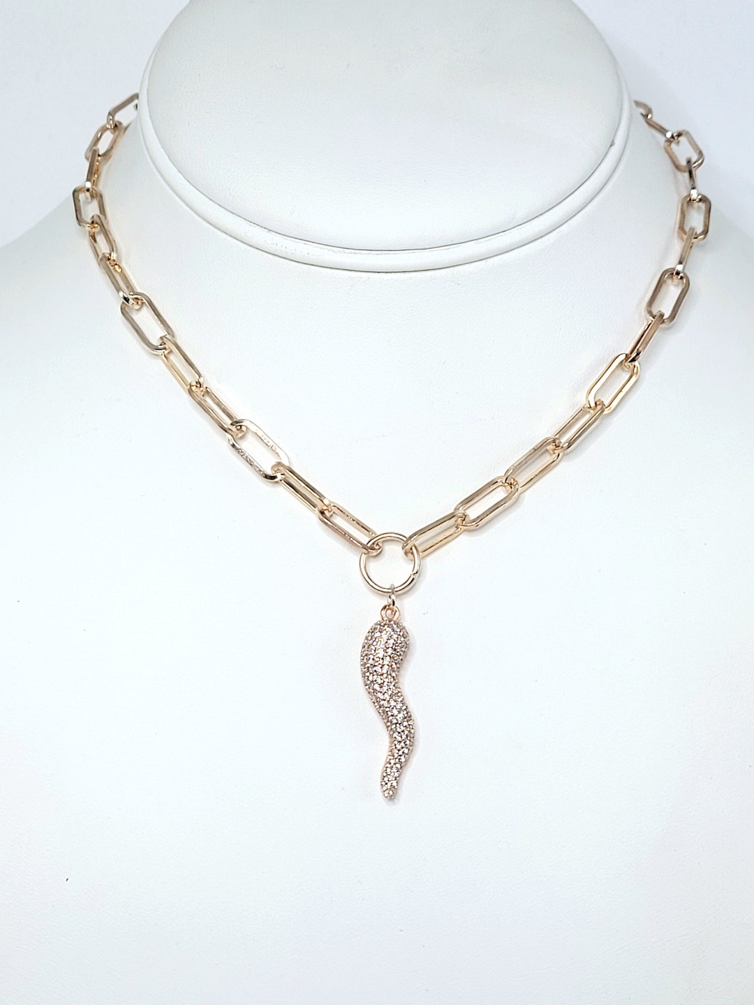 Collana Con Ciondolo Colorato, Catena D'oro, Malocchio, Gioielli Estivi - Italia - Foto 6