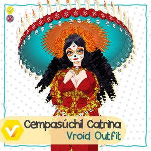 Traje VRoid: Cempasúchil Catrina