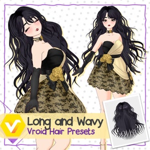 Vroid Hair Preset- Cute Long Wavy Hair