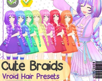 VRoid Haar Preset - Geflochtene Frisur (Digitaler Download
