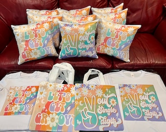 Sleepover Bundle (Custom themed design, Custom T-Shirt, Custom Pillow, & Custom Gift Bag)