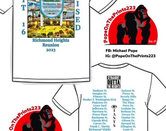 Richmond Heights Reunion 2023 T-shirts & Hoodie’s (Adult/Youth Sizes)