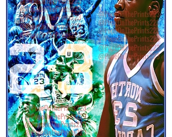 Camiseta de diseño personalizado Retro UNC Michael Jordan para combinar con varios colores UNC Retro Jordan (tallas juveniles disponibles)