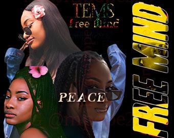 Tems “Free Mind” Custom Graphic T-shirts, Crop Tops, Bodysuits, & Hoodies