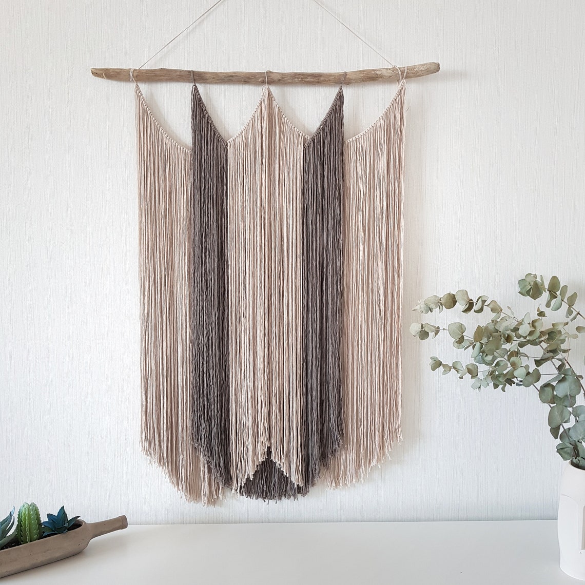 Large Yarn Wall Hanging Macrame Wall Hanging Yarn Wall Art Etsy