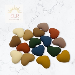17mmX22mm meerdere kleuren mat hart hars plaksteen cabochons DIY sieraden set van 2