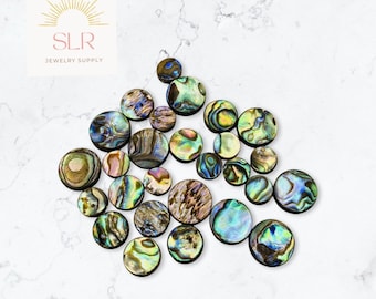 14mm  | 18mm | 20mm | Abalone Shell Round Cabochons | DIY Jewelry Making Supplies | Set of 2 |