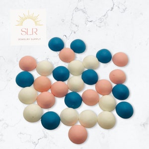 Lot de 10 cabochons ronds à dos plat en résine mate, plusieurs couleurs, 12 mm, lot de 10
