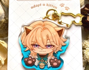 Honkai Star Rail Aventurine HSR Keychain Epoxy ~Adopt a Kitten Series~