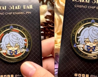 HSR Sunday Honkai Star Rail Enamel Pin 4 cm ~Casino Chip Series~