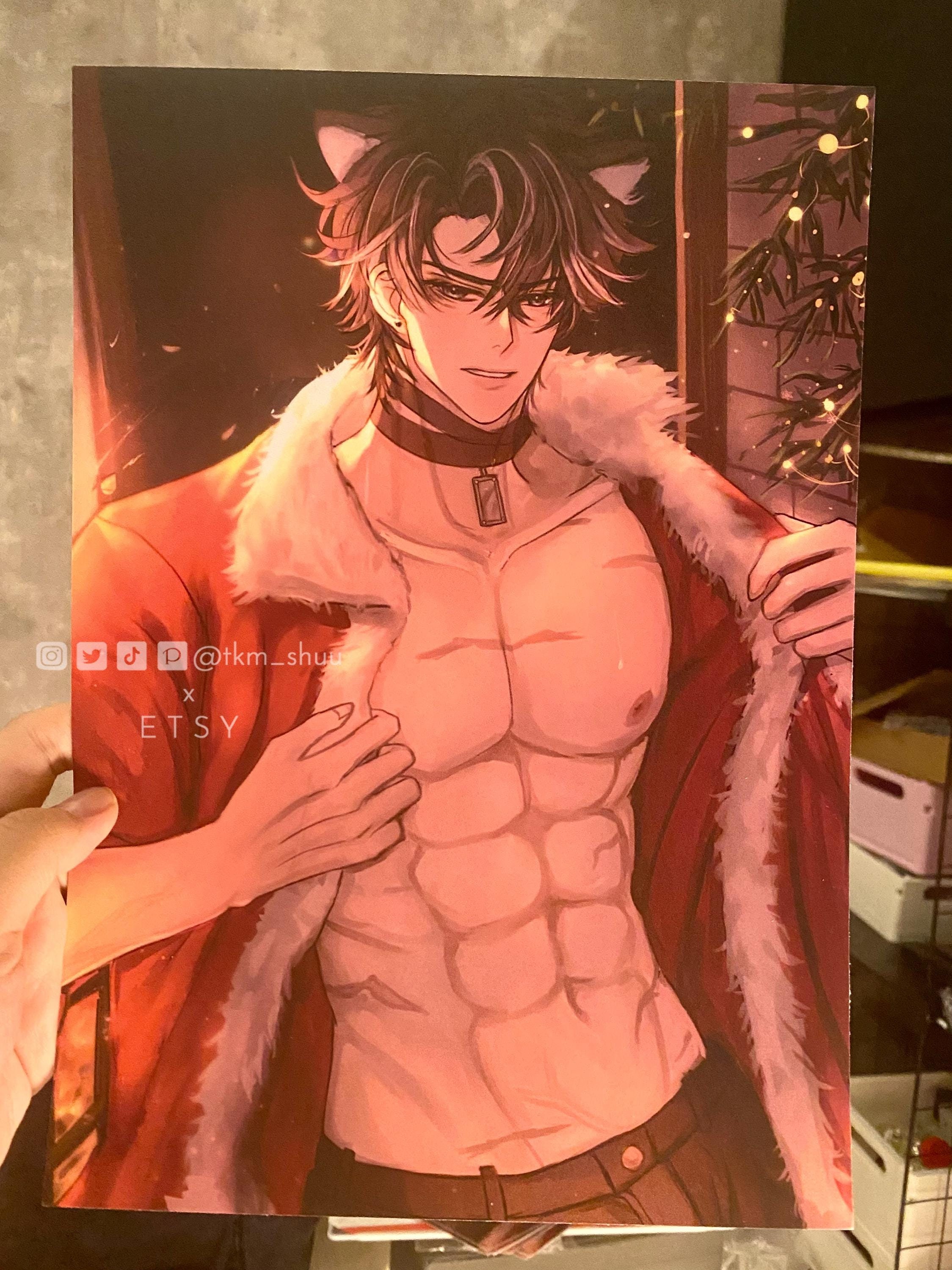 Genshin Impact Wriothesley Poster A4 Genshin Art Print ~Santa & Christmas themed~