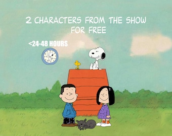 PEANUTS portrait - BEST PRICE! Custom Portrait | Personalized Cartoon Drawing | Family, Couple or Pet Illustration | gift ideas