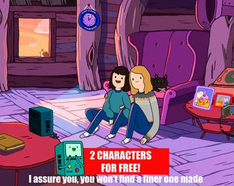 Adventure portrait, BEST PRICE! Custom Adventure Time Portrait | Personalized Cartoon Drawing | Family, Couple Illustration | gift ideas