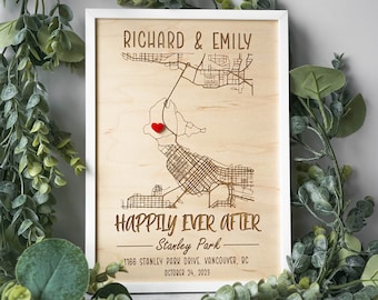 City Map | Engraved Map | Our First Date | Where We Met Map | Newly Wed Gift | Anniversary Gift | Wood Map | Custom Map | Wedding Sign