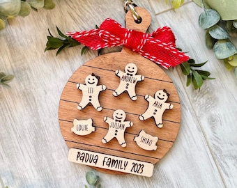Gingerbread Ornament | Family Christmas Ornament | Cookie Ornament | Grandkids Ornament | Customized Ornament | Bauble