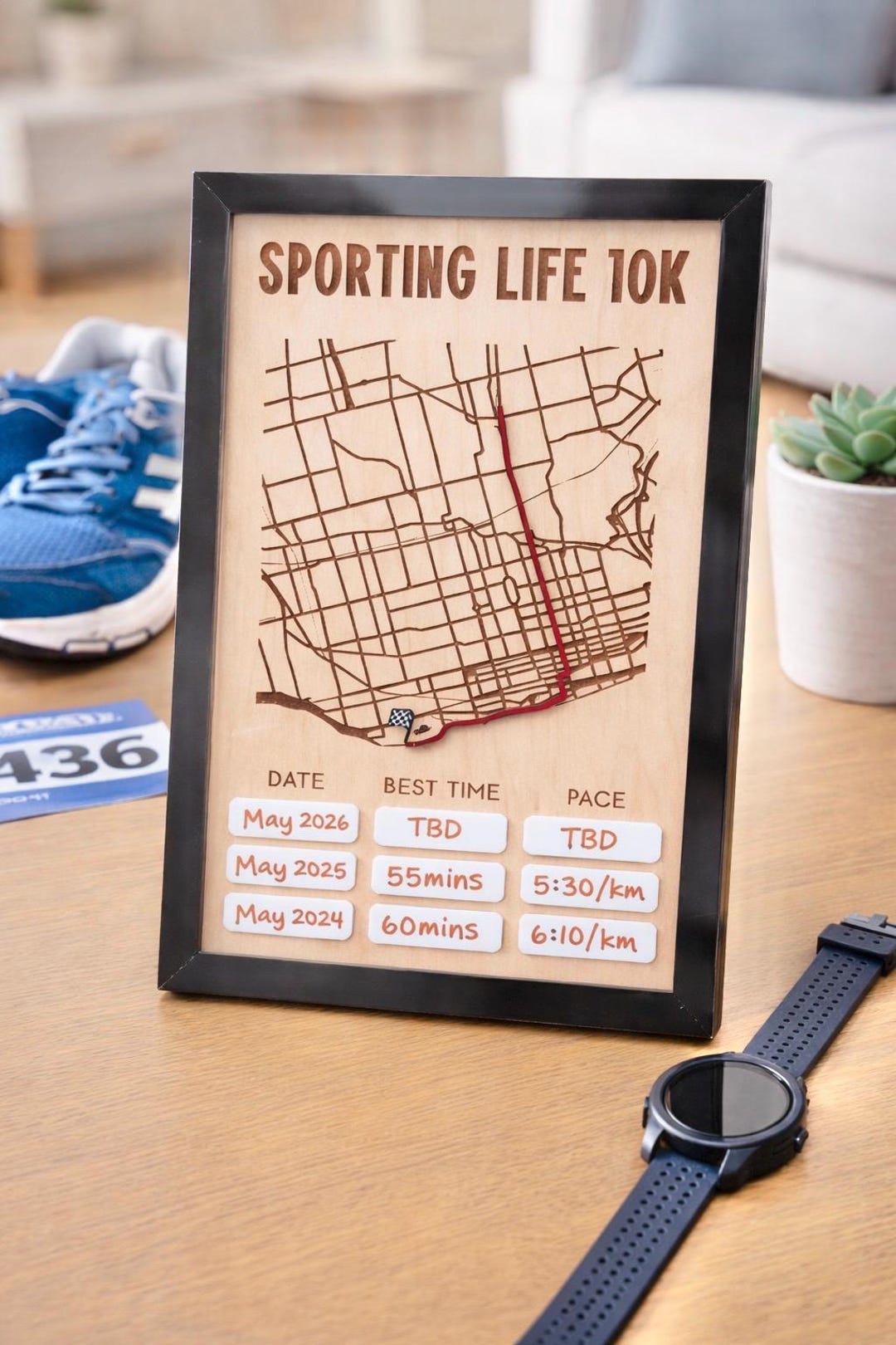 Race Map | Engraved Map | Running Map | 5K | 10K | Half Marathon ...