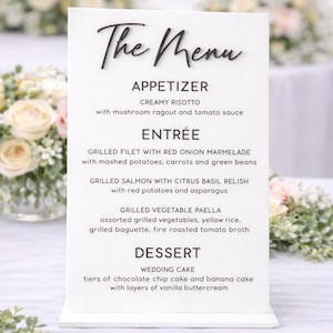 Tariff-Free to USA! * Menu 3D Sign | Elegant Menu Sign | Modern Table Menu | Table Menu | Menu Sign | Acrylic Sign | Elegant | Modern