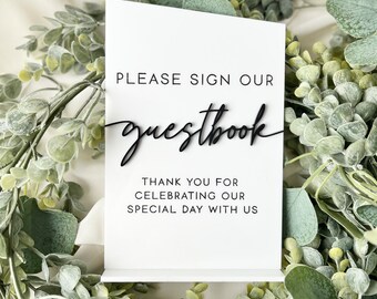 Please Sign Our Guestbook Sign | Wedding Sign | Event Sign | Acrylic Wedding Sign | Table Decor