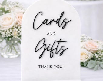 Tariff-Free to USA!* Cards and Gifts 3D Sign | Wedding Sign | Event Sign | Acrylic Wedding Sign | Table Decor | Modern Wedding