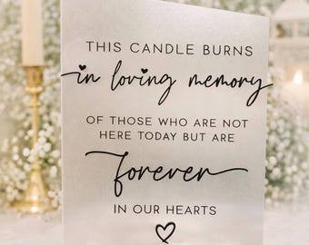 Tariff-Free to USA!* In Loving Memory 3D Sign | Memorial Sign | Wedding Sign | Event Sign | This Candle Burns Sign | Acrylic | Table Decor