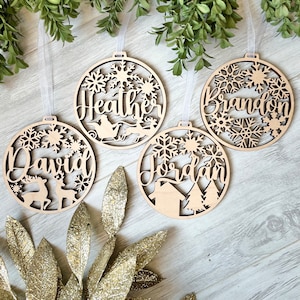 Custom Christmas Ornament | Christmas Bauble | Christmas Gift Tags | Stocking Tags | Wooden Ornament | Snowflake Ornament | Tree Ornament