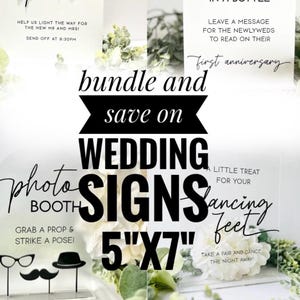 Wedding Signs | 5”x7” Acrylic Signs | Bundle and Save | Event Sign | Acrylic Wedding Sign | Table Decor
