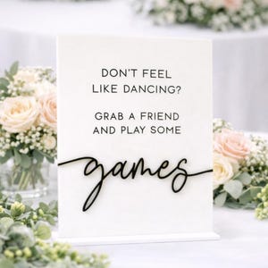 Tariff-Free to USA!* Game Sign | Don’t Feel Like Dancing Sign | Grab a Friend Sign | Games Sign | Wedding Sign | Event Sign | Acrylic Wedd