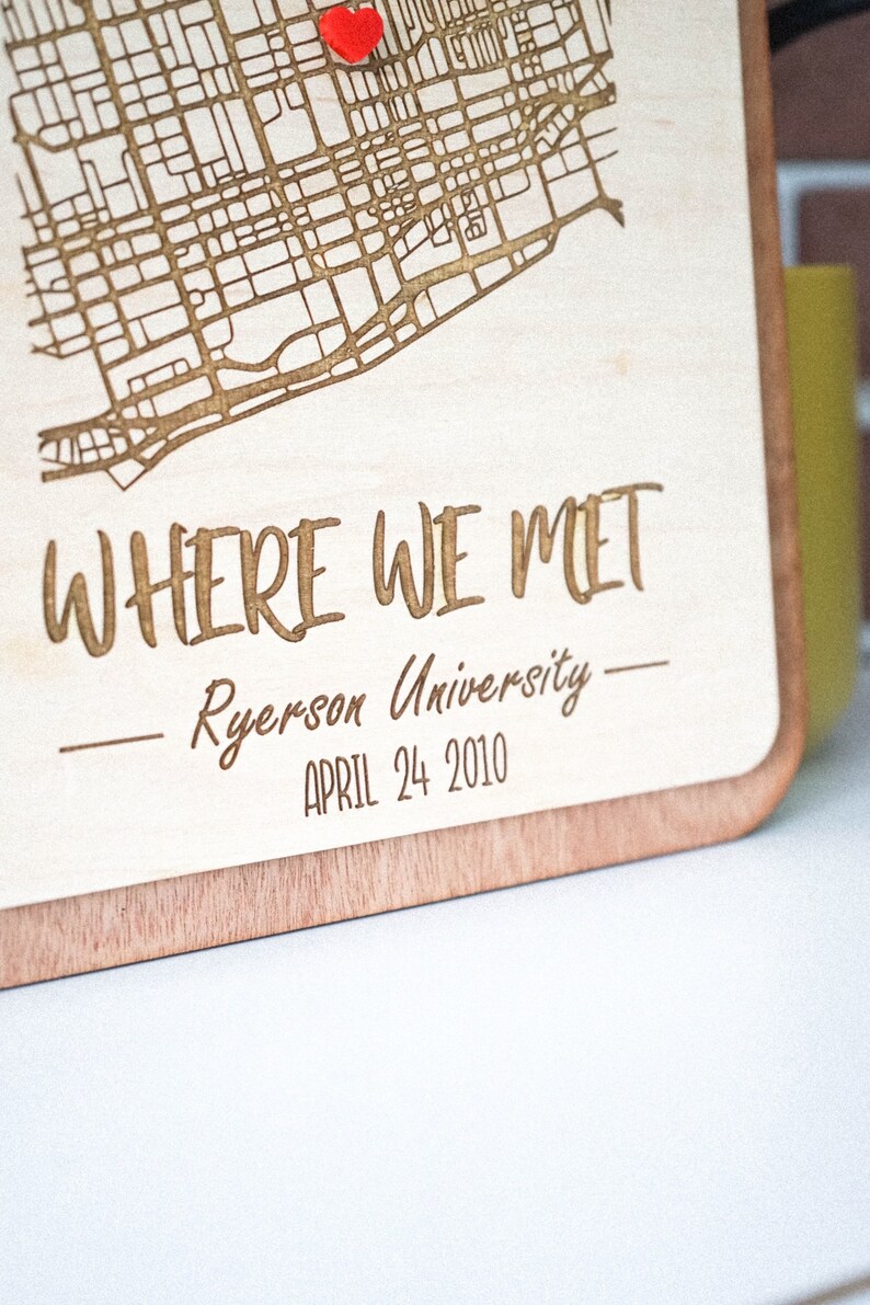 Where We Met Map | Engraved Map | Our First Date | Newly Wed Gift ...