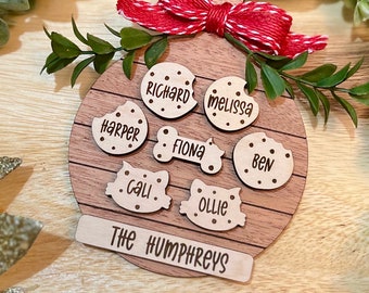 Cookie Board Ornament | Family Christmas Ornament | Cookie Ornament | Newlywed Ornament | Grandkids Ornament | Customized Ornament | Bauble